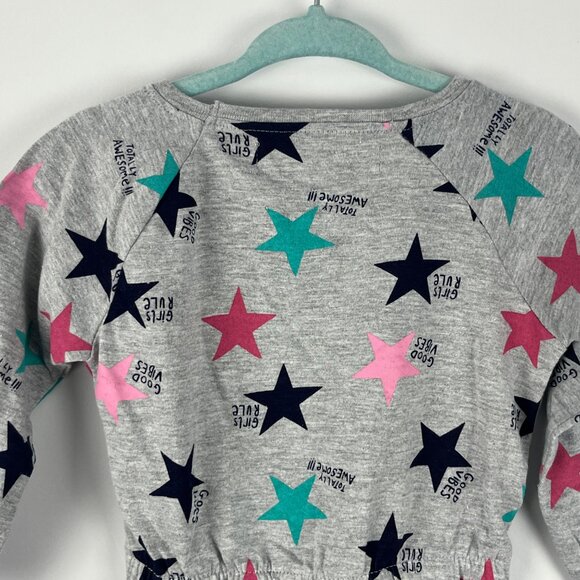 Minoti Baby Toddler Dress Size 9-12M Gray Long Sleeve Raglan 100% Cotton - Picture 6 of 7